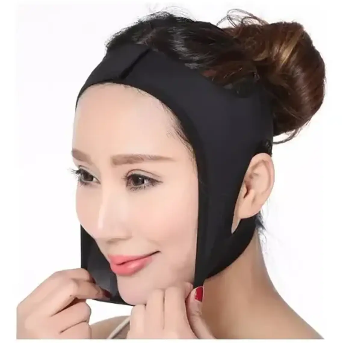 Mentonera Faja Facial Papada Rostro Medidas Full Color Negro Talla L 6