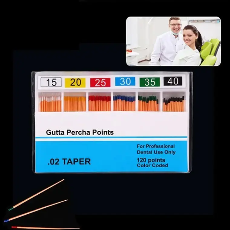 Conos De Gutapercha Para Endodoncia. 1 Cajita De 120u Stgo. 9