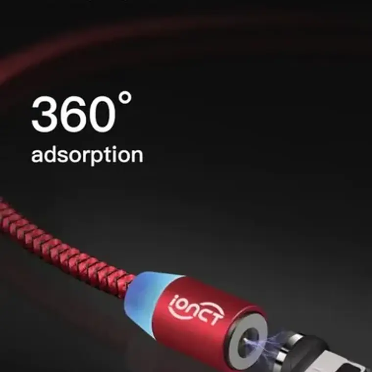 Cable Cargador Rápido 2.4 Amp Tipo Micro Usb  Con Imán Rojo 6