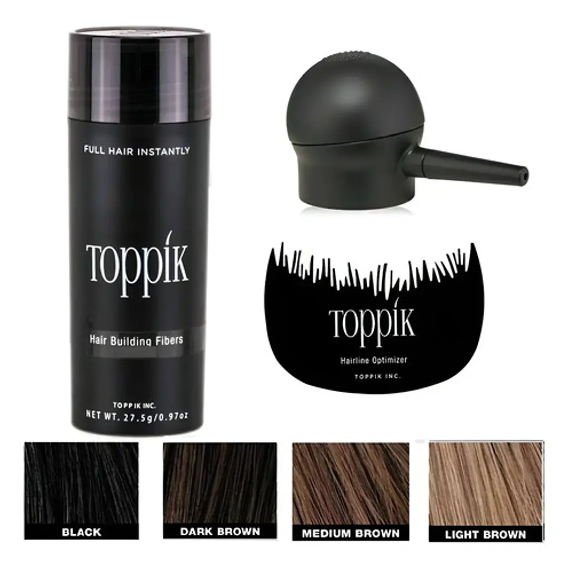 Pack Completo De Toppik 27.5g + Aplicador + Peine Santiago 20