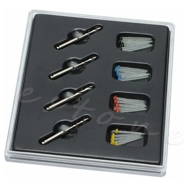 Kit Poste Fibra De Vidrio Odontologicos 20 Unidades + Fresas 3