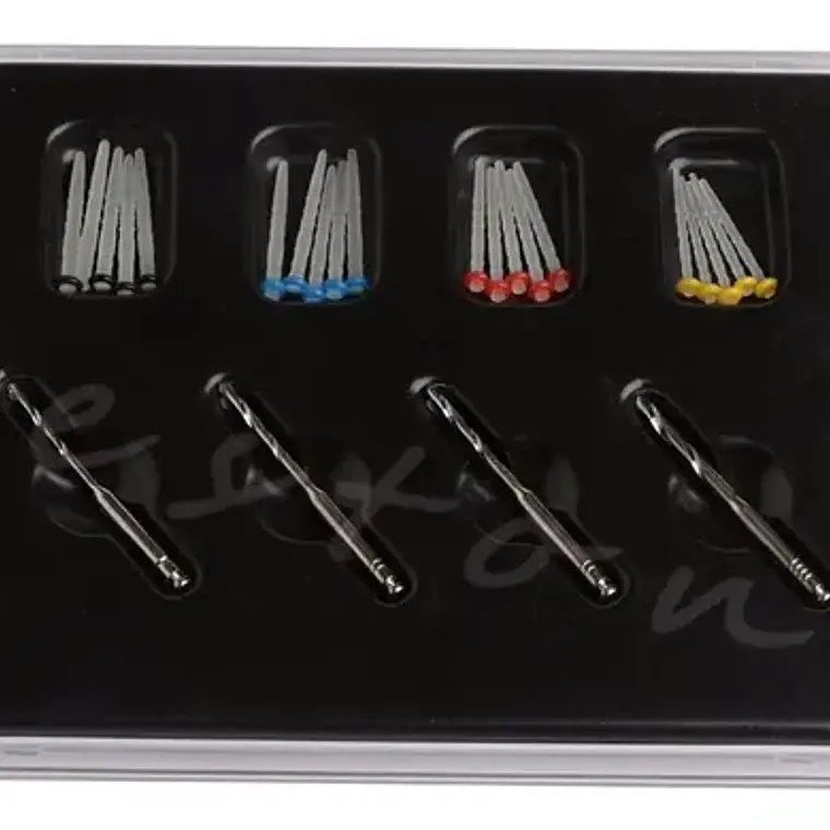 Kit Poste Fibra De Vidrio Odontologicos 20 Unidades + Fresas 5