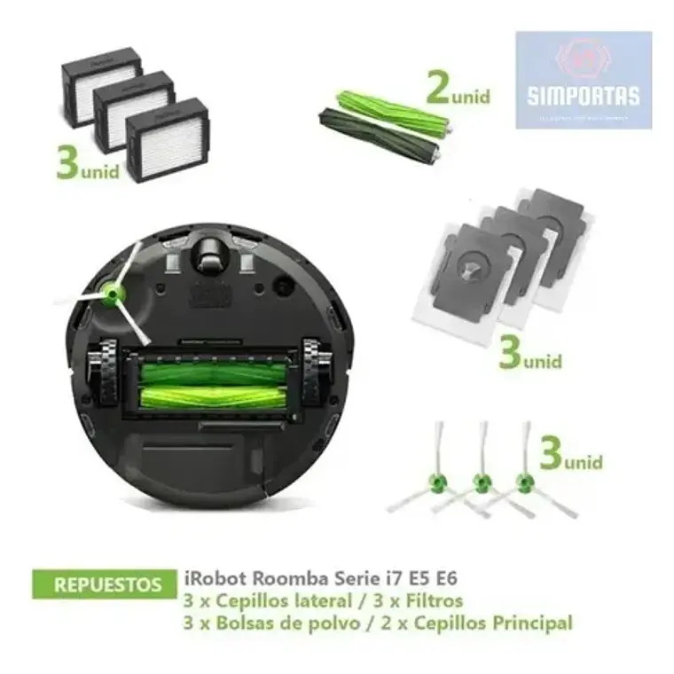 Set Xl Repuesto Bolsas Para Irobot Roomba I7+/i7 E5 E6 Stgo. 3