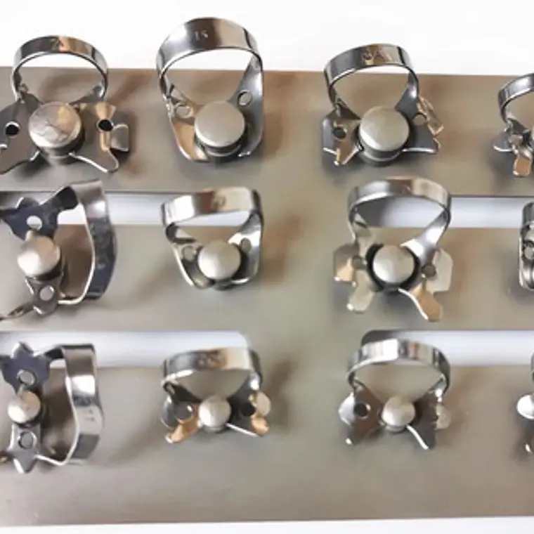 Clamp Dentales Acero Inox Kit Completo De 12u Santiago 6