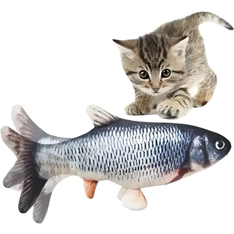 Juguete Pescado Con Movimiento Pará Gato Usb Santiago 1