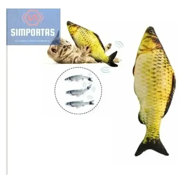 Juguete Pescado Con Movimiento Pará Gato Usb Santiago 3