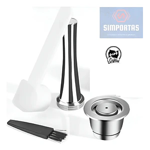 1 Cápsula Reutilizable Acero Para Nespresso + Apisonador Y +