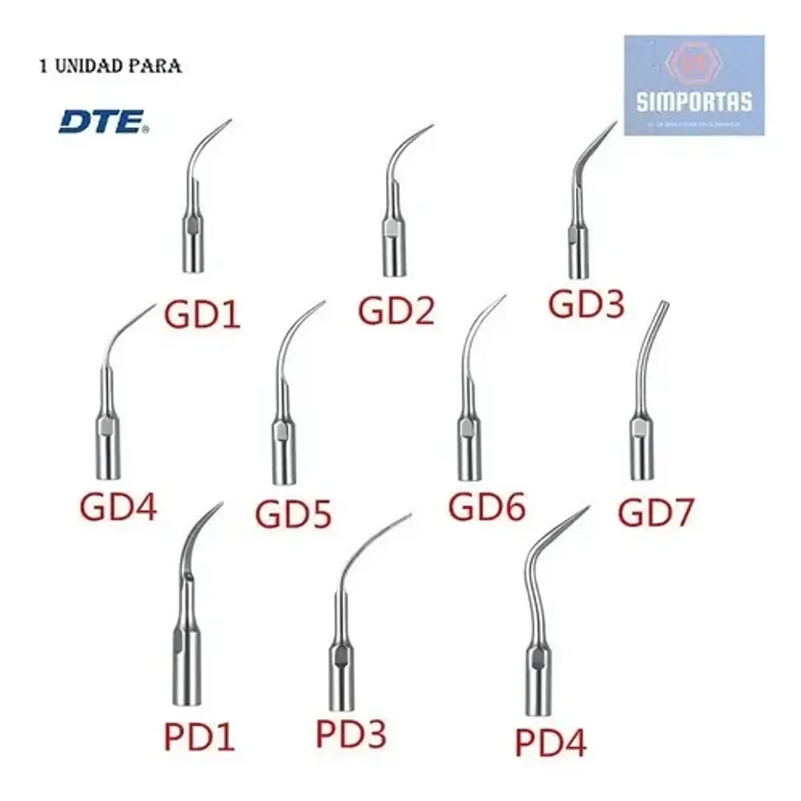 Puntas Scaler Ultrasonido Cavitron Dte/satelec Unidad  5