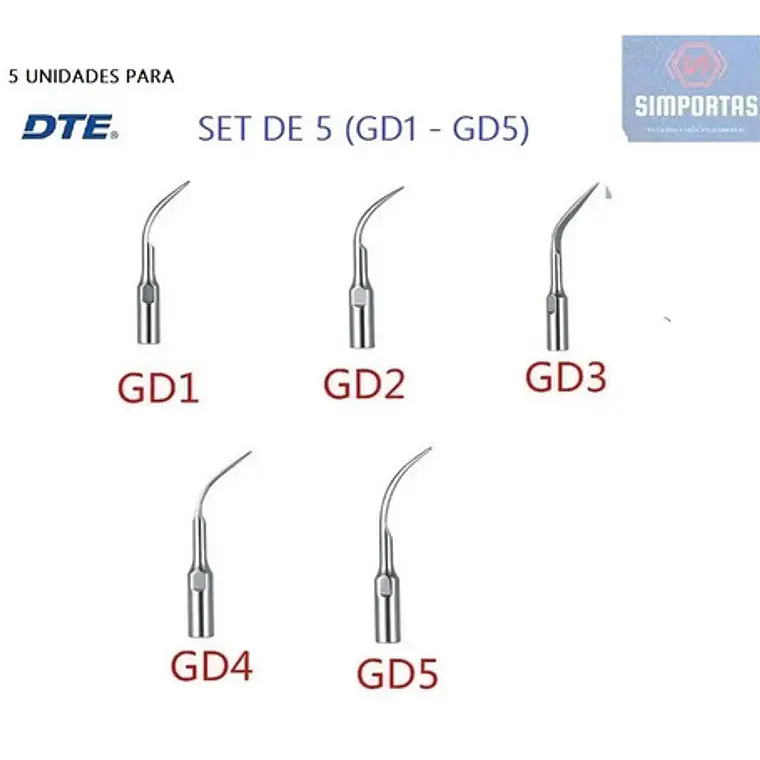Puntas Scaler Ultrasonido Cavitron Dte/satelec Set 5 Stgo. 2