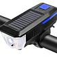 Luz Led Solar Recargable Para Bicicleta Con Bocina Stgo. - Miniatura 1