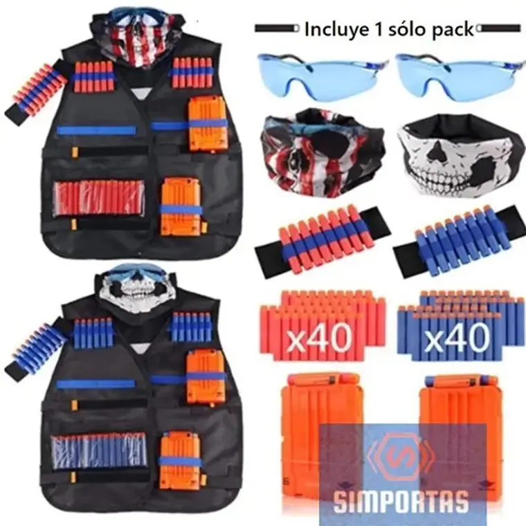 Chaleco Táctico Para Pistola Nerf Nstrike Elite Con Dardos  2