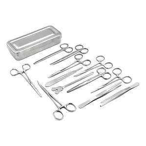 Set Quirúrgico Caja Acero Con 13 Instrumentos Cirugía Menor