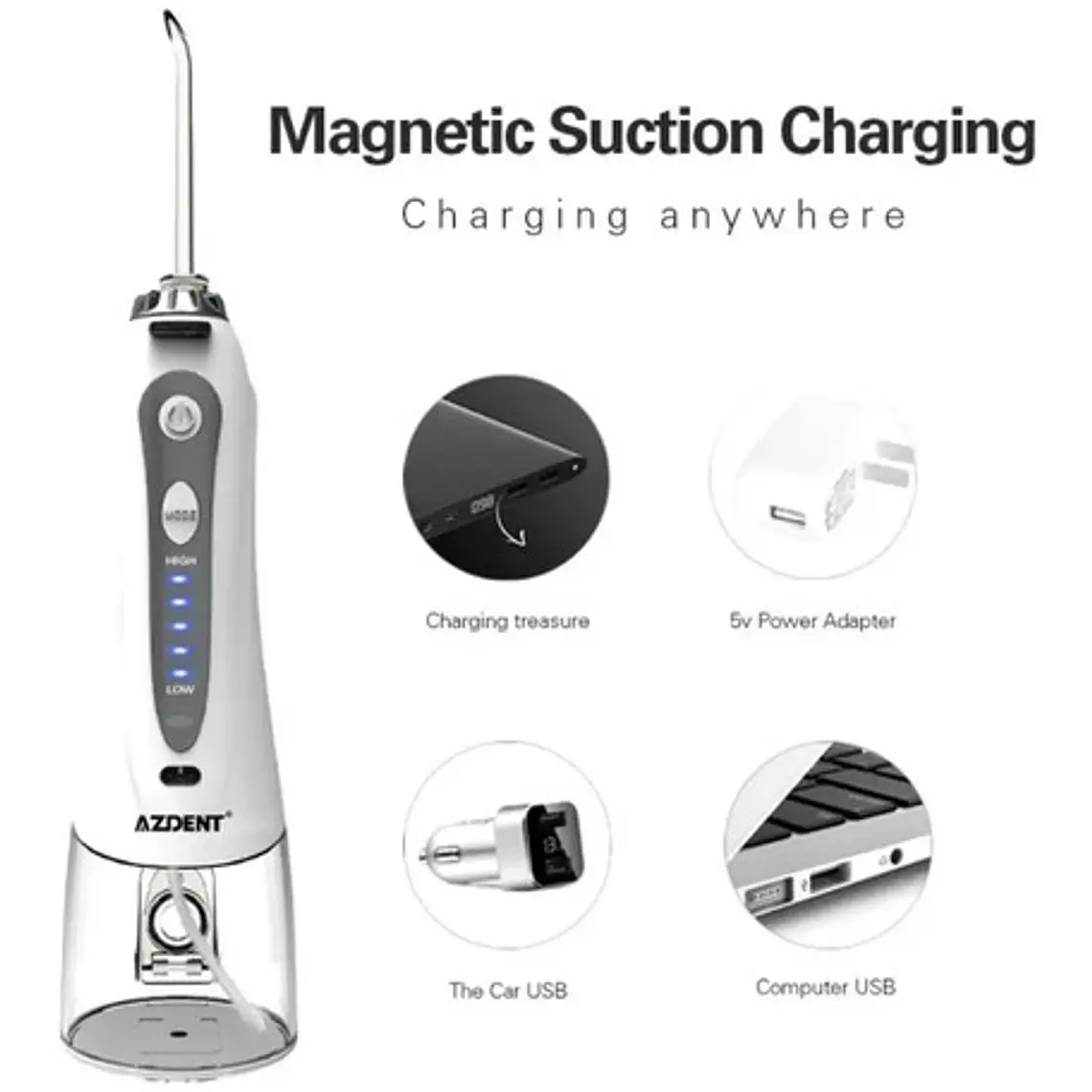 Irrigador Dental Limpieza Bucal Recargable 5 Modos Ipx7 5