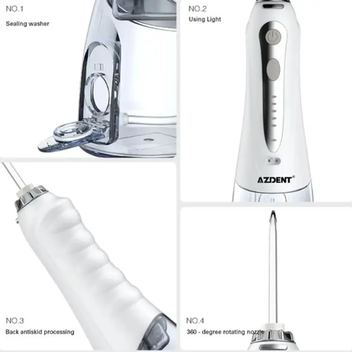 Irrigador Dental Limpieza Bucal Recargable 5 Modos Ipx7 6