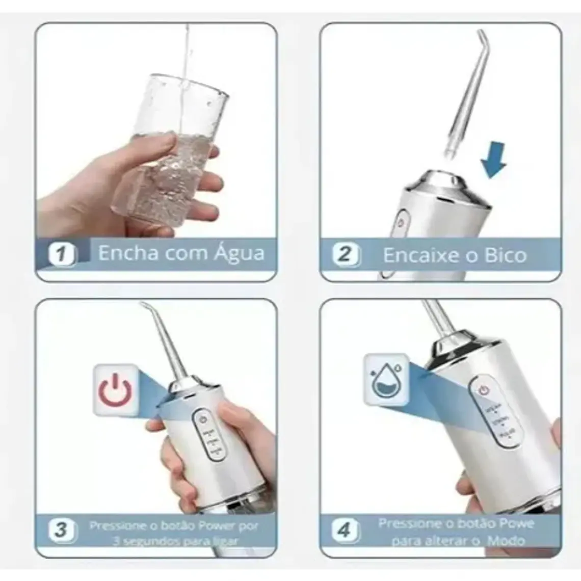 Irrigador Dental Limpieza Bucal Recargable 5 Modos Ipx7 13