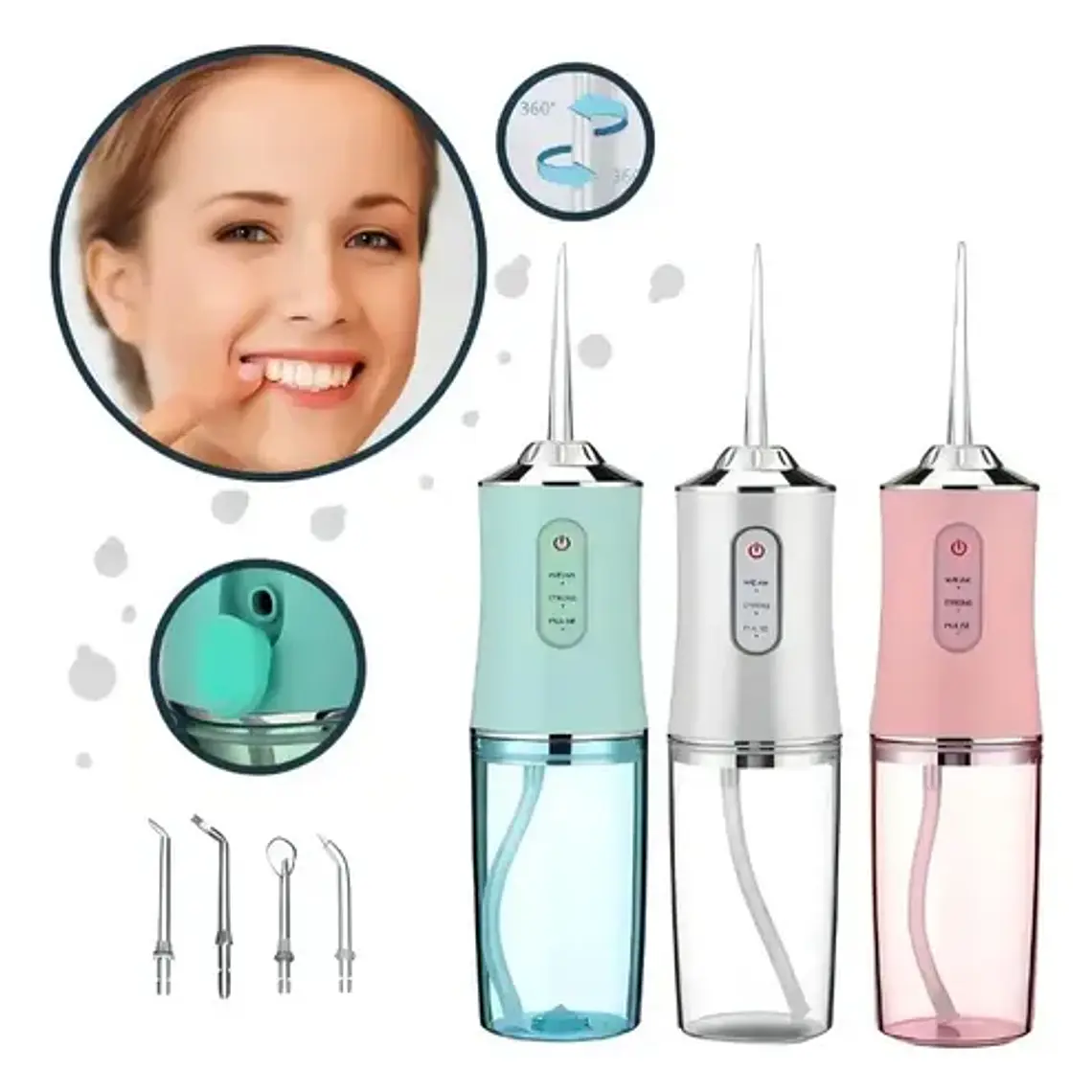 Irrigador Dental Limpieza Bucal Recargable 5 Modos Ipx7 28