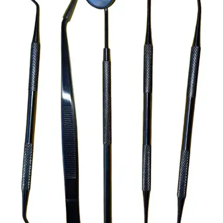 Kit Examen Espejo Pinza Y Sonda Dental Odontología Santiago 2