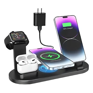 Cargador Inalámbrico 4 En 1 + Enchufe - Envío Gratis Stgo.
