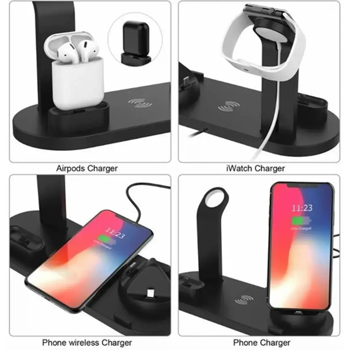 Cargador Inalámbrico 4 En 1 + Enchufe - Envío Gratis Stgo. 9
