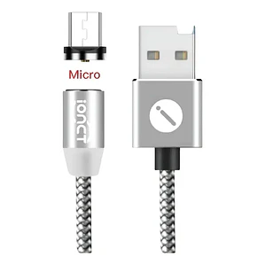 Cable Cargador Rápido 2.4 Amp Tipo Micro Usb Imán Plateado