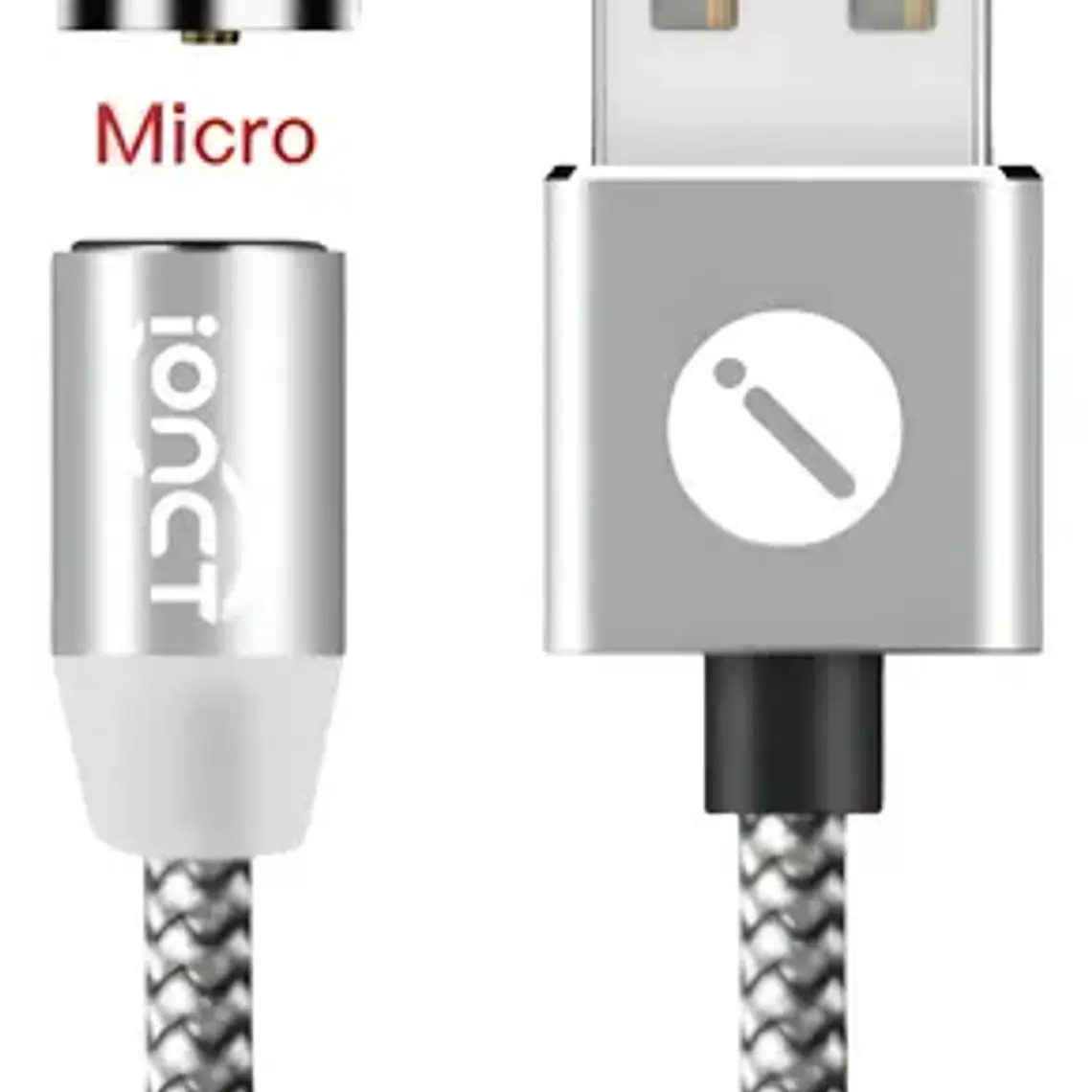 Cable Cargador Rápido 2.4 Amp Tipo Micro Usb Imán Plateado 1