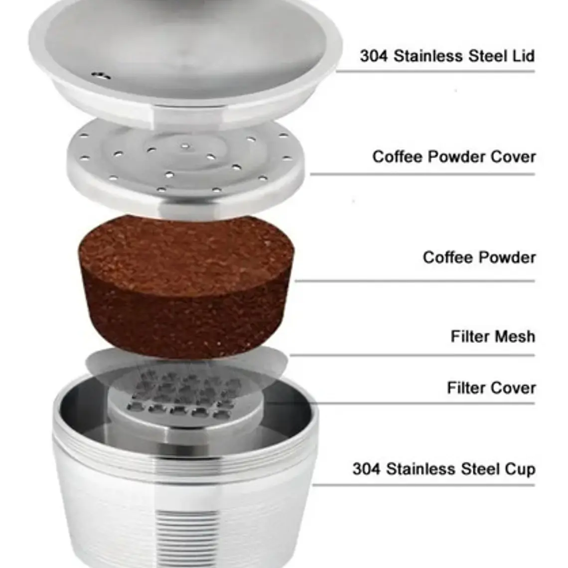 Pack Capsula Dolce Gusto Reutilizable Tapa Metálica Premium 6