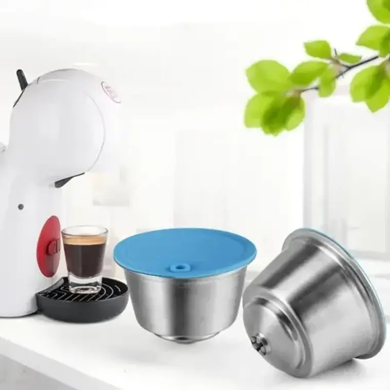 Capsula Dolce Gusto Reutilizable Acero Inoxidable Tapa Azul 7
