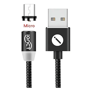 Cable Cargador Rápido 2.4 Amp Tipo Micro Usb  Con Imán Negro