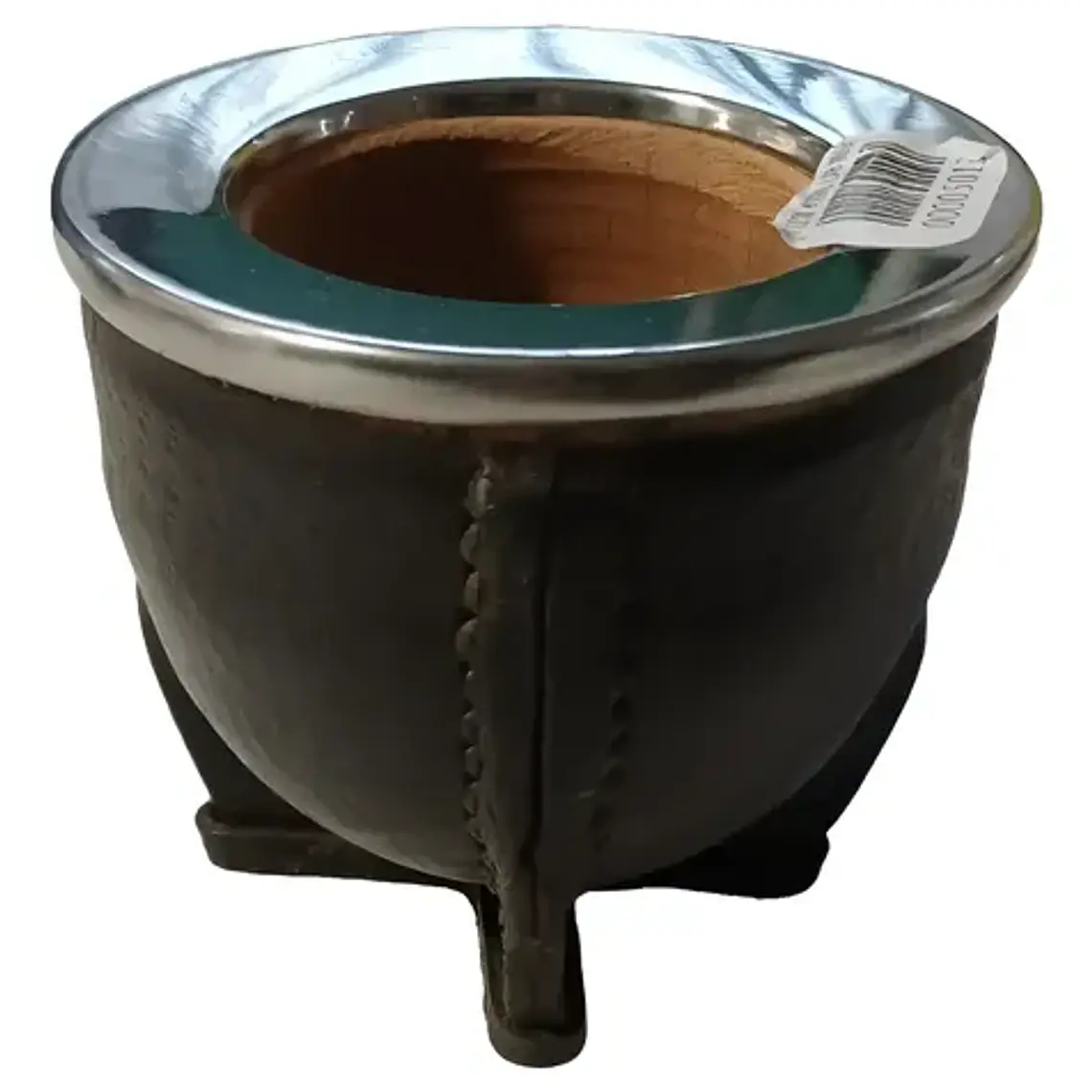 Mate Imperial Argentino Cincelado Cuero 9cm Alto Negro 1