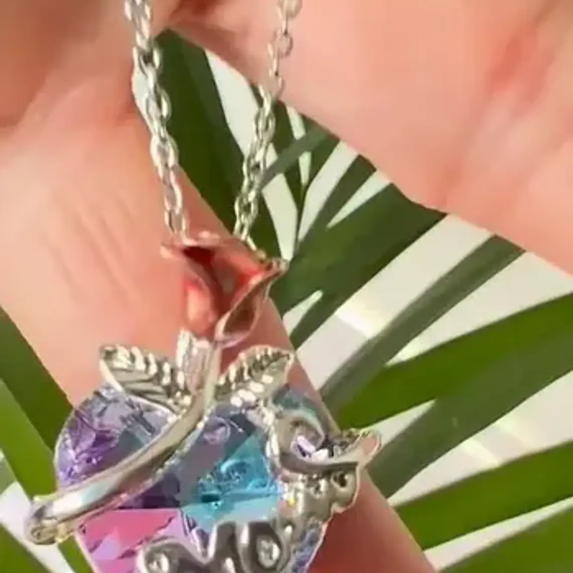 Collar Mamá Cristal Corazón Morada Abrazada Regalo Calidad 3