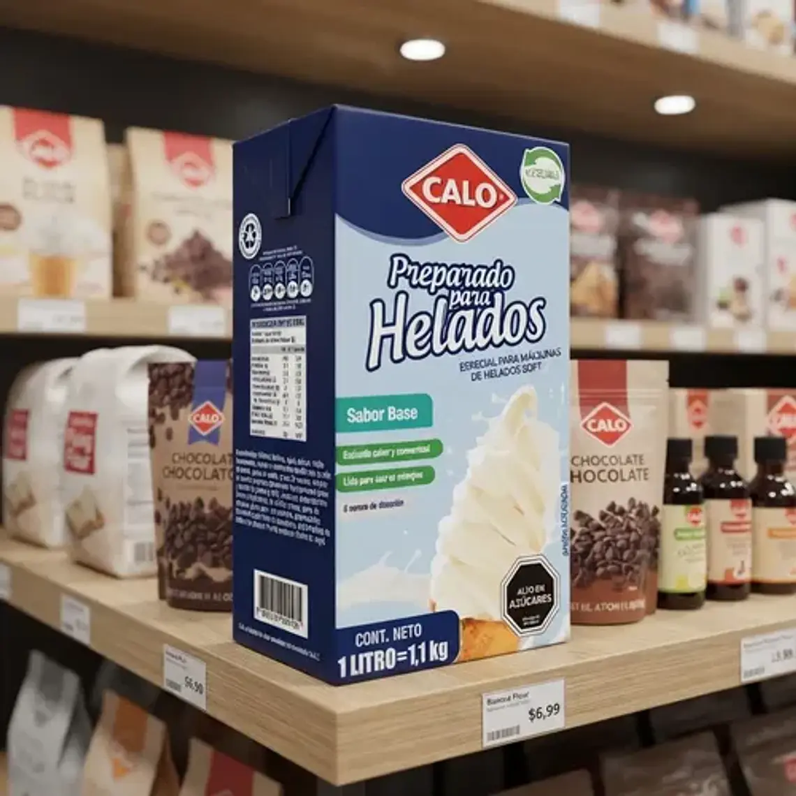 Preparado Para Helados Soft Calo 1l Sabor Base 5