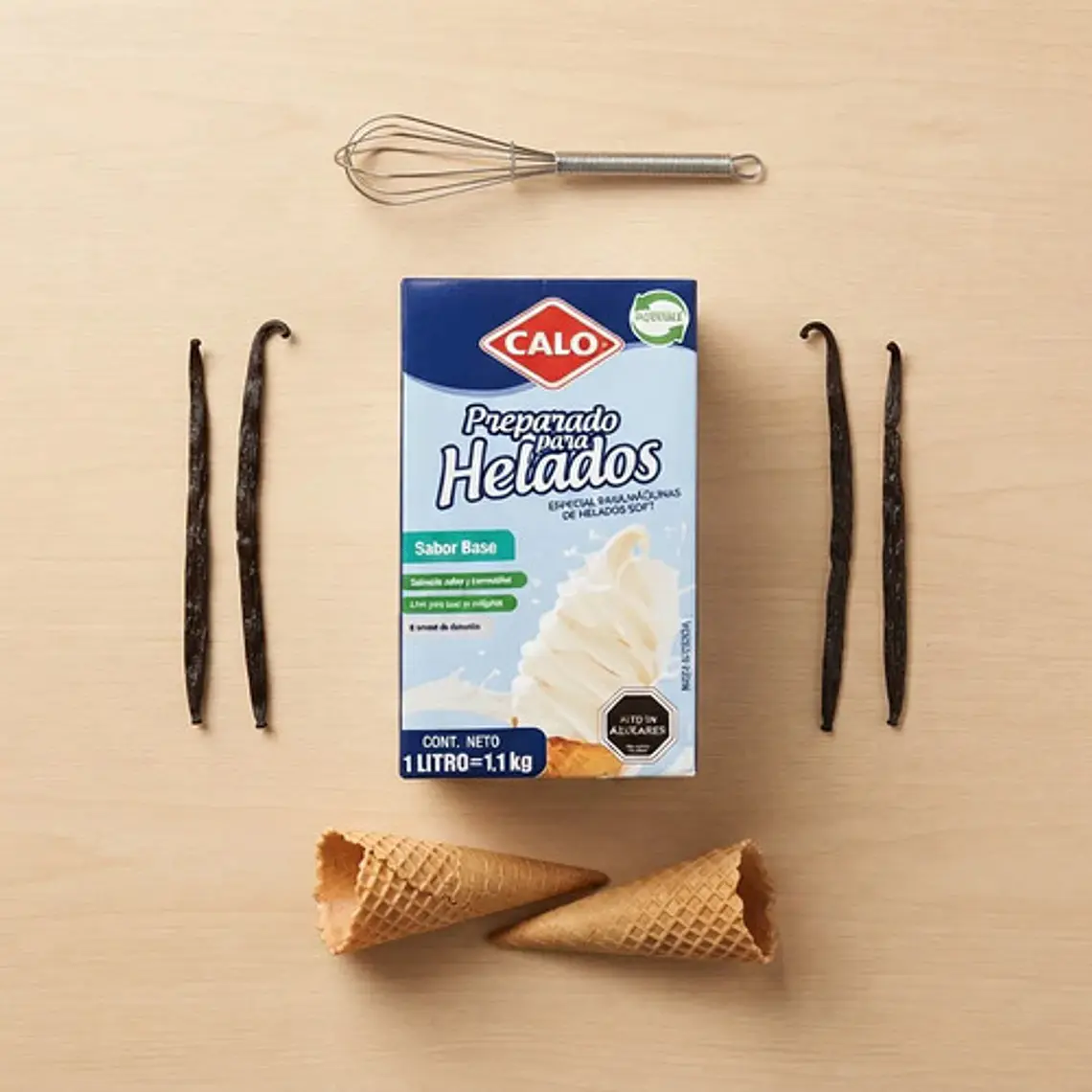 Preparado Para Helados Soft Calo 1l Sabor Base 6