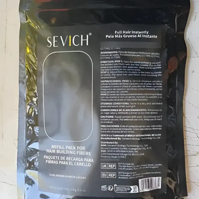 Fibras Capilar Sevich Keratina Recarga Original 100g Stgo. 1