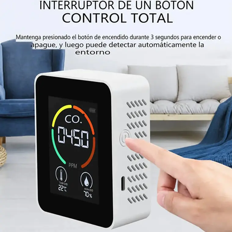 Detector Portátil Co2 Medidor Dióxido De Carbono Aire Stgo. 1