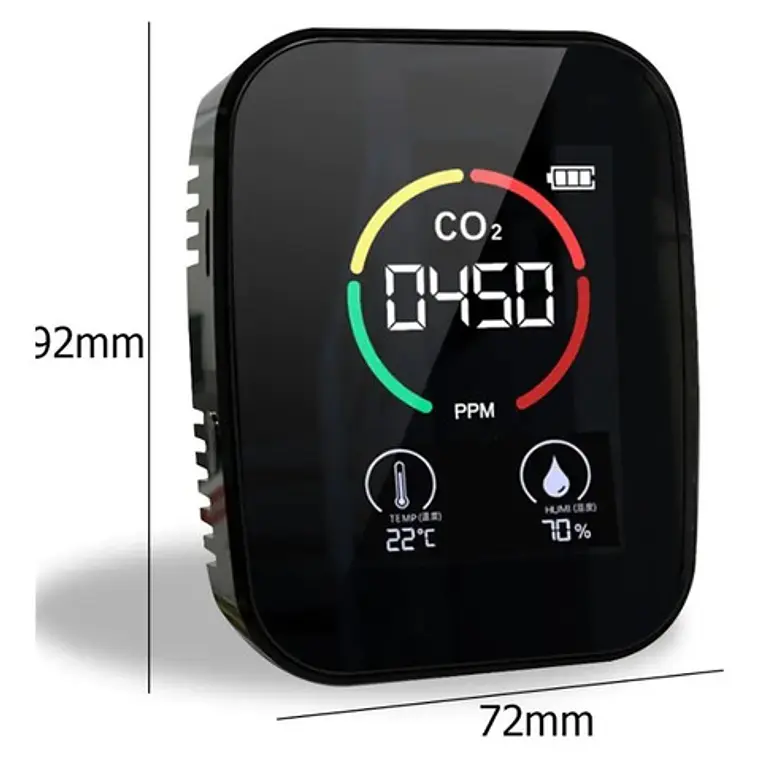 Detector Portátil Co2 Medidor Dióxido De Carbono Aire Stgo. 9