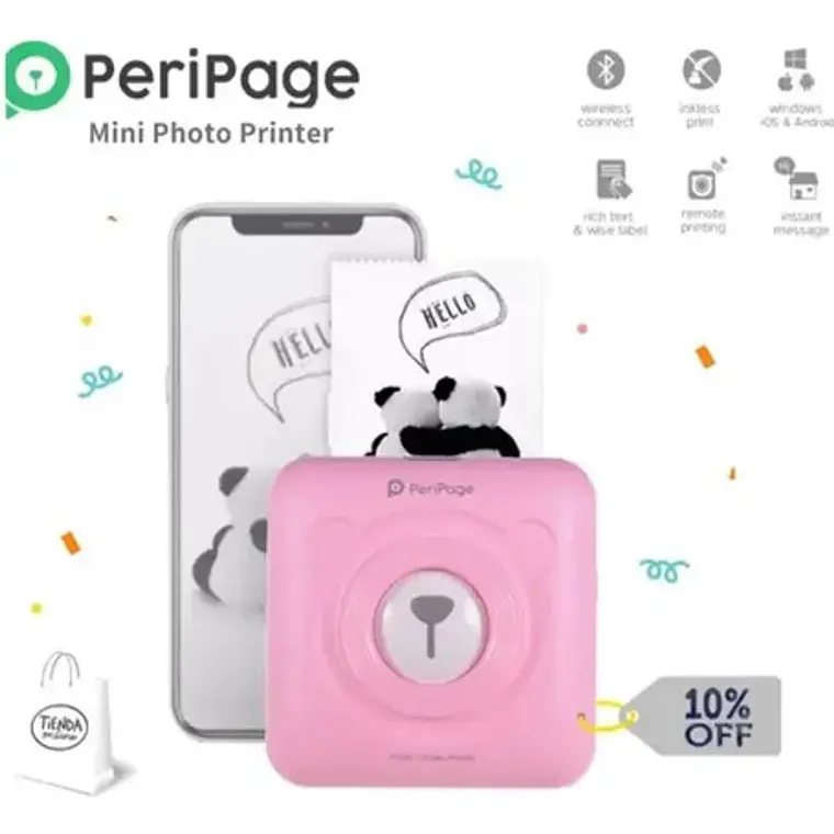 Mini Impresora Térmica Peripage Bt Portátil Goojprt Santiago 21