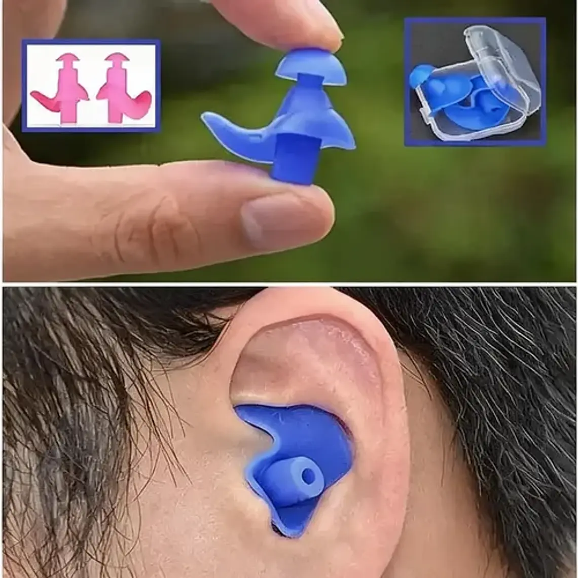 Tapones De Silicona Para Oídos Mejor Sellado Natación Cajita 12