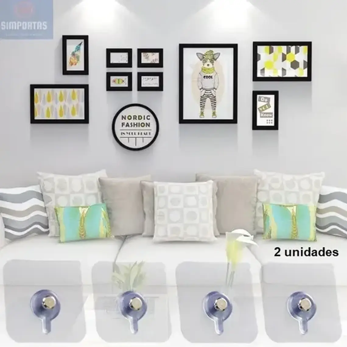 2 Perchas De Pared Extra Fuerte Adhesivo Transparente Colgar 14