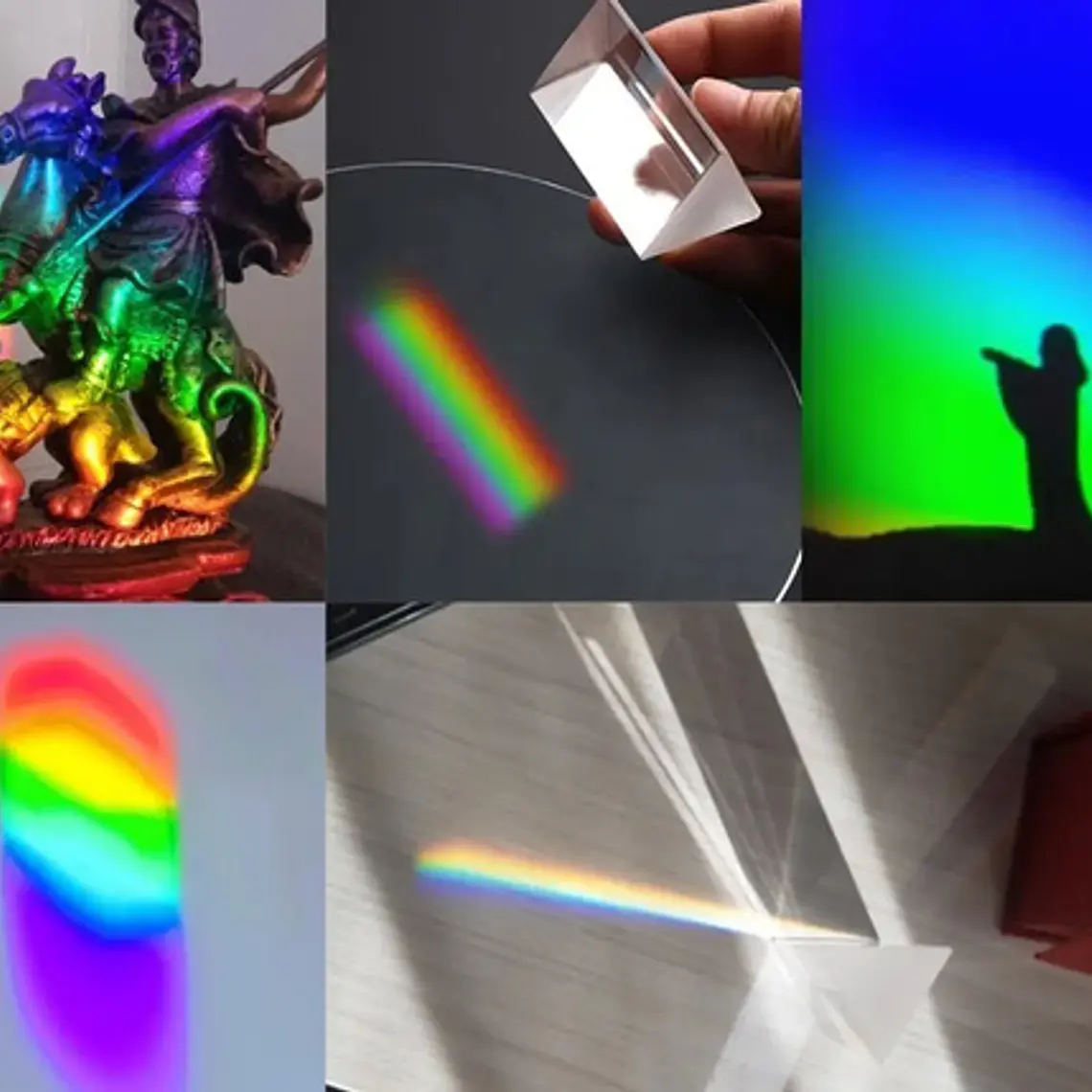 Cristal Arcoiris Refracción Luz Ciencia Prisma Enseñar Niños 3