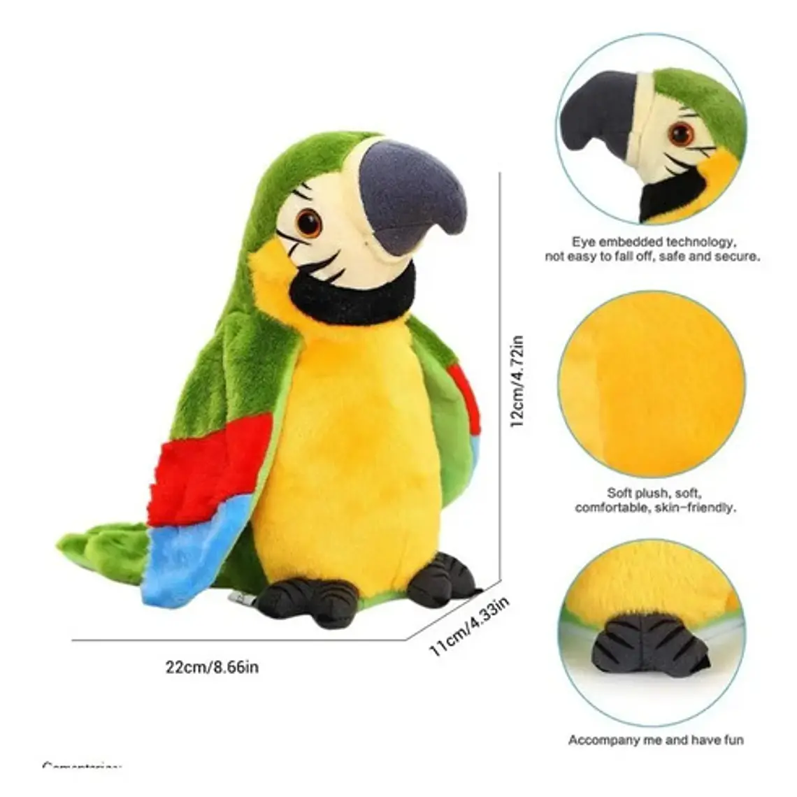 Loro Parlante Peluche A Pilas Repite Lo Que Dices Novedad  6