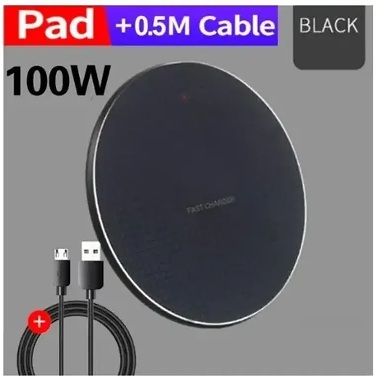 Cargador Qi Rápido Wireless Único De 30w Teléfono C/ Cable 4