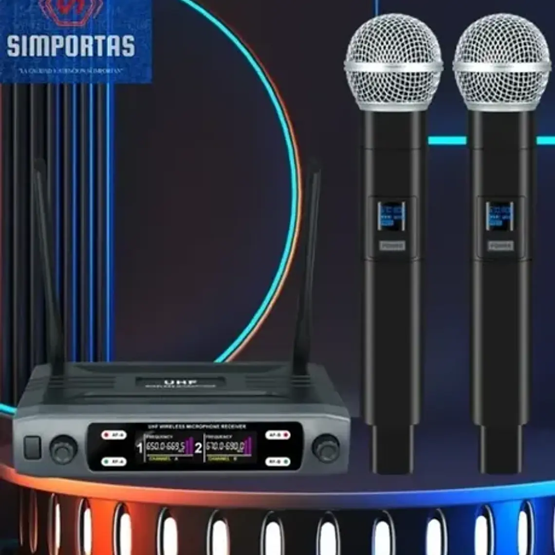 Kit 2 Micrófonos Inalámbricos Automático Calidad Frecuencias 2
