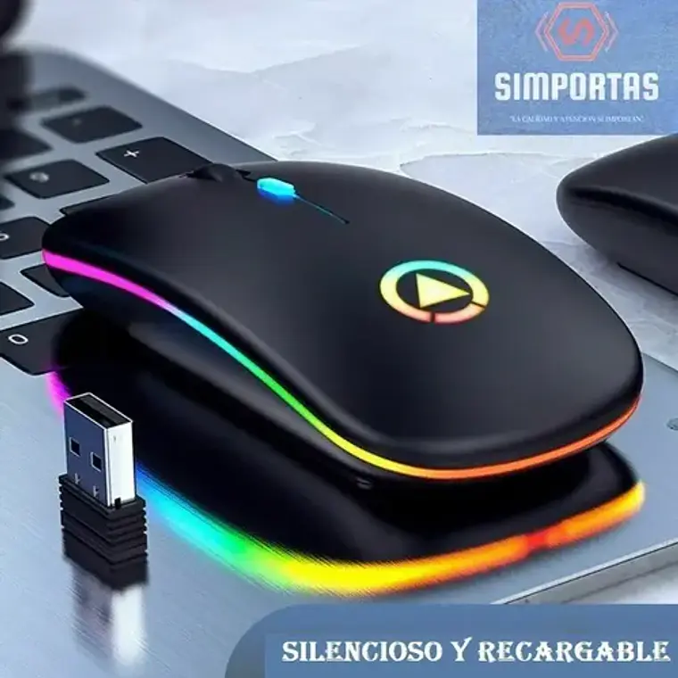 Mouse Gamer Rgb Bluetooth Inalámbrico Recargable Silencioso 13