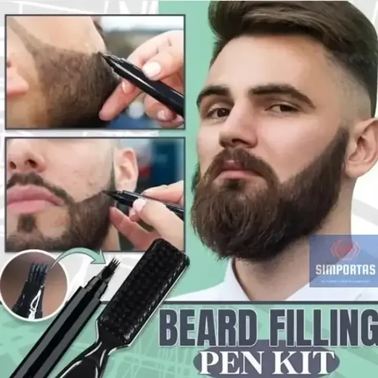 Set Plumón Marcador + Cepillo Rellenar Barba Stgo.    8