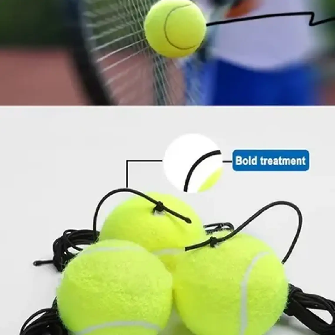 Pelota Con Cuerda Auto Entrenamiento De Tenis Para Base Stgo 2