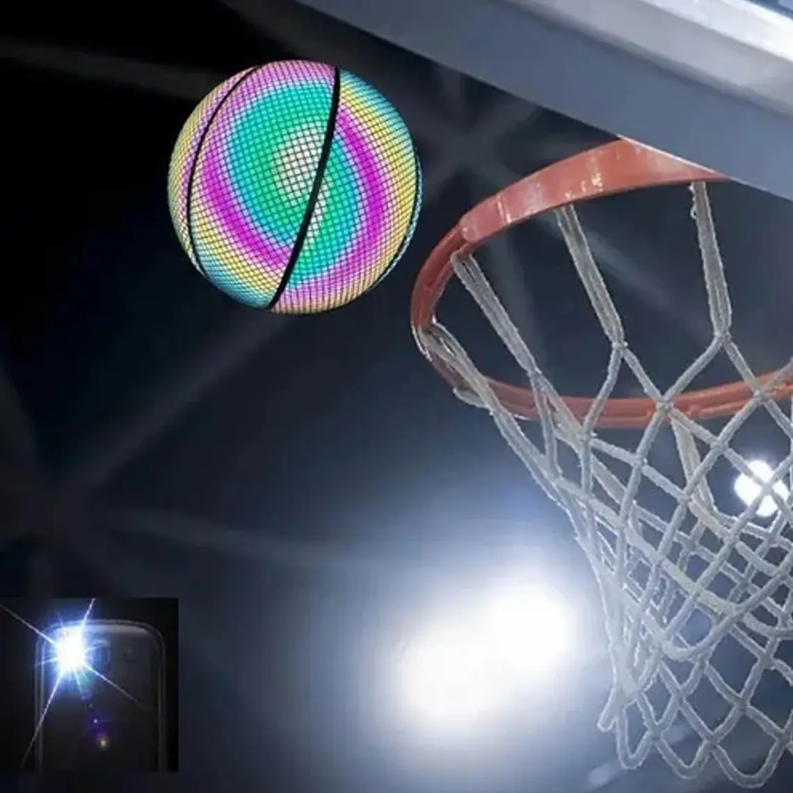 Balón Basketball Holográfico Reflectante Cámara Deporte Flex 3