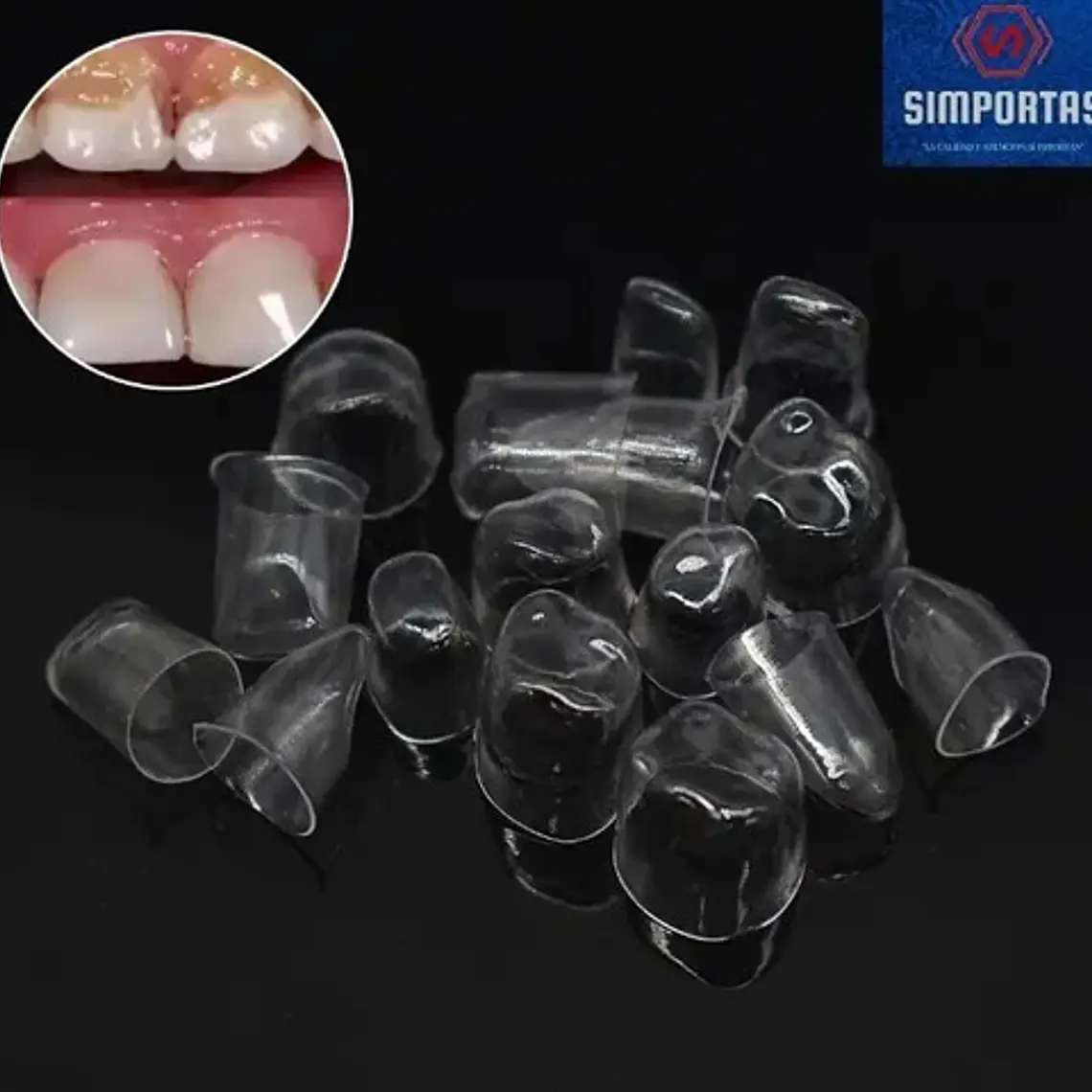 Set Coronas Reconstrucción Dental Celuloide 64u Tranparentes 2