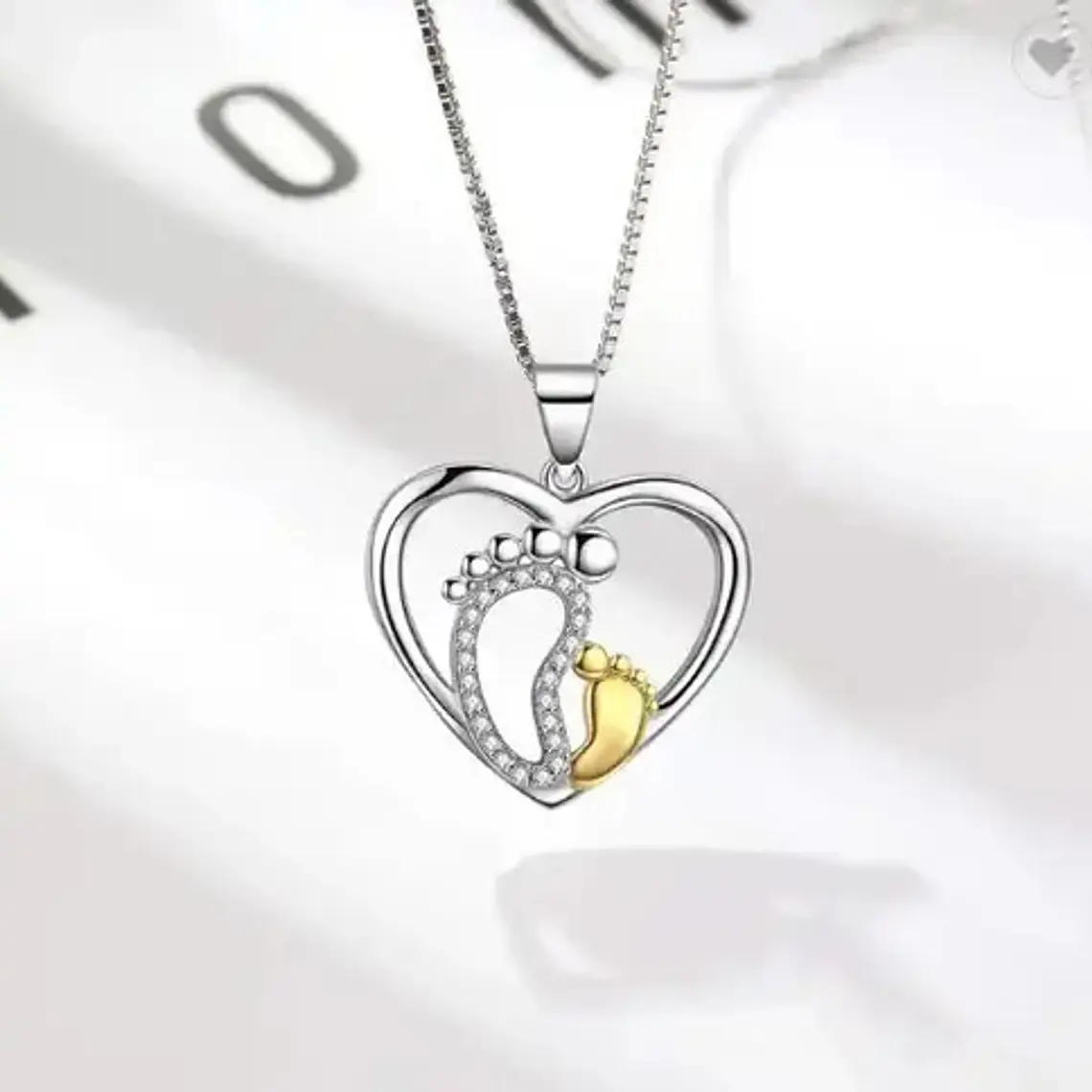 Collar Mamá Patitas Bebe Hijo Colgante Regalo Piedras Mujer 5