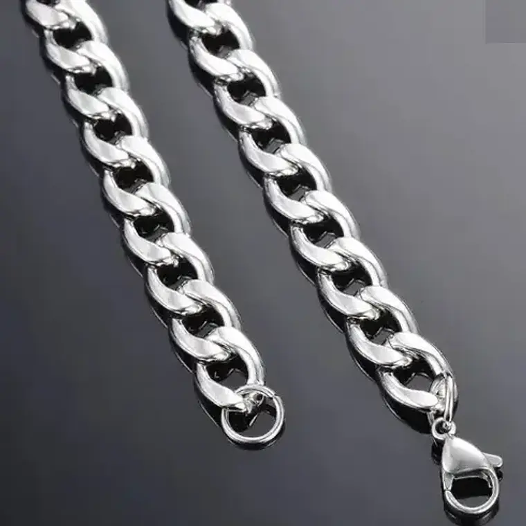 Cadena Estilo Cubano Collar De Acero Inoxidable Medidas Stgo 2