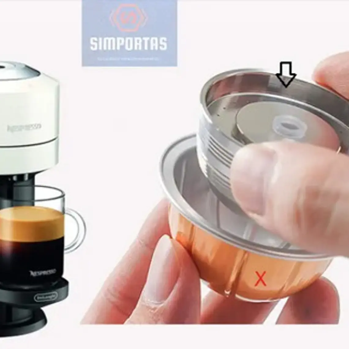 Cápsula Reutilizable Acero Para Nespresso Vertuo +apisonador 2